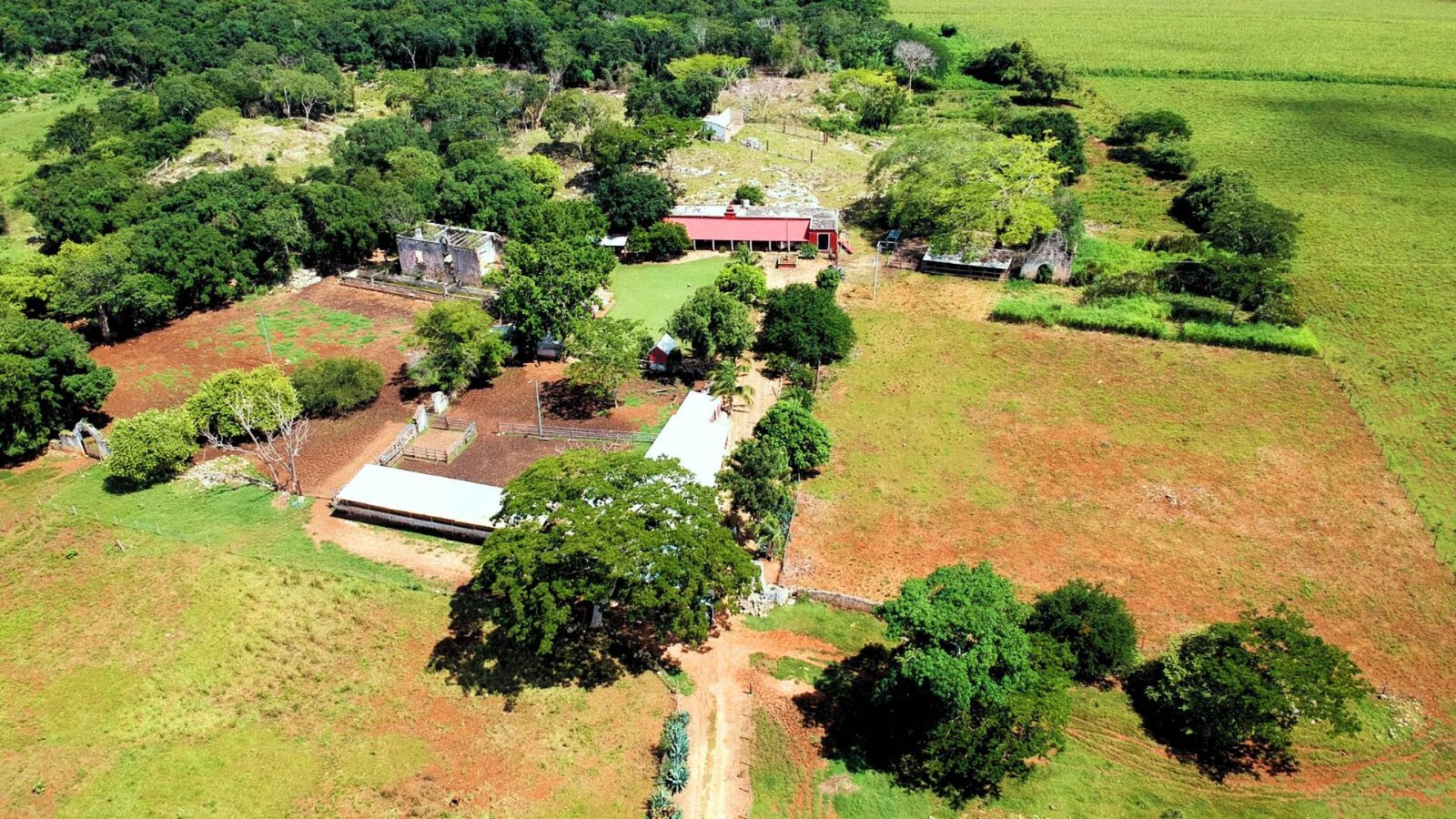 Vista aérea de la hacienda